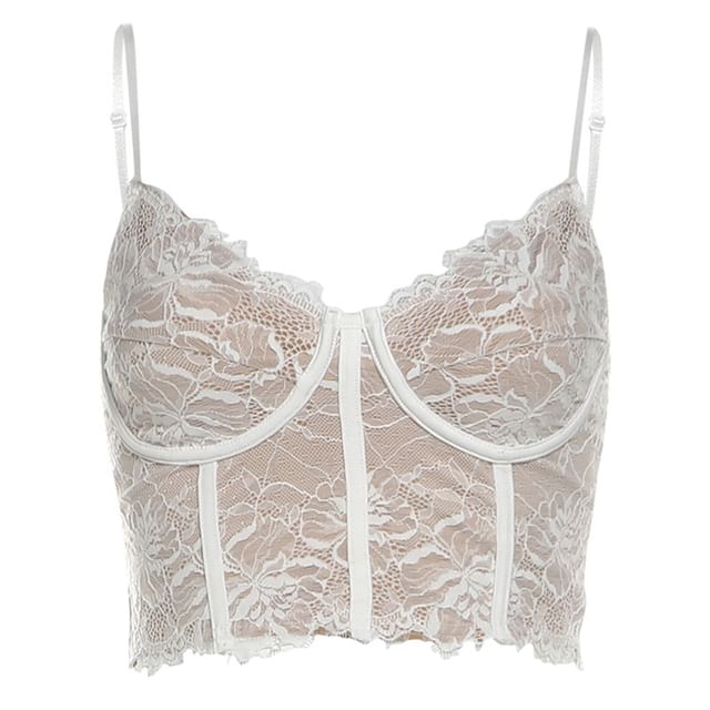 Lace Corset Cropped Bustier Top