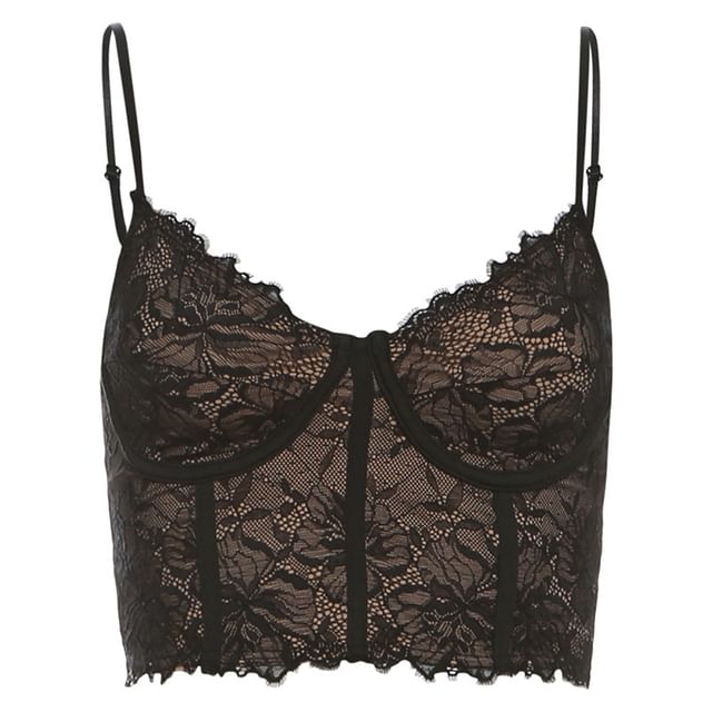 Lace Corset Cropped Bustier Top