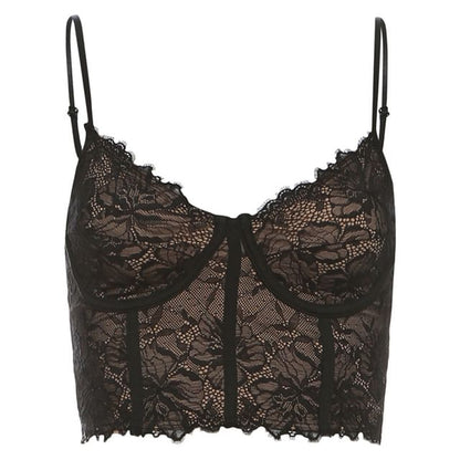 Lace Corset Cropped Bustier Top