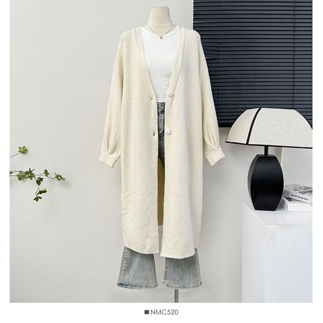 Two-Button V-Neck Long Cardigan - 6 Colors