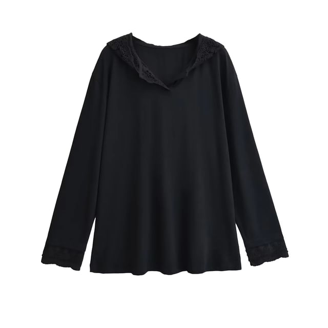 Lace Trim Hoodie