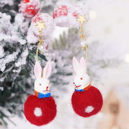 Dangle Felt Rabbit Earring