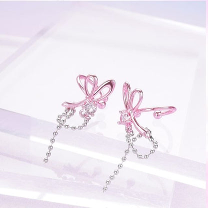 Knot Dangle Rhinestone Alloy Earring