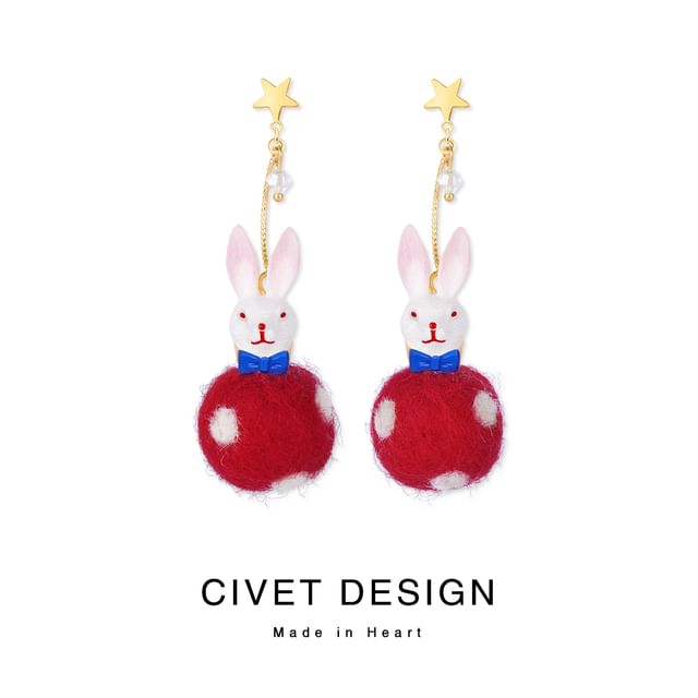 Dangle Felt Rabbit Earring