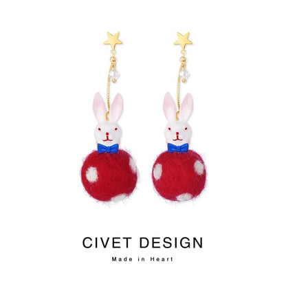Dangle Felt Rabbit Earring