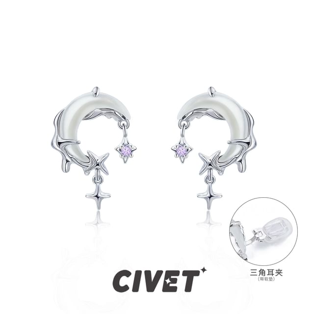 / Ear Rhinestone Alloy Cuff Moon Star Earring Drop