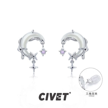/ Ear Rhinestone Alloy Cuff Moon Star Earring Drop
