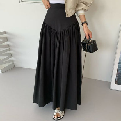 Maxi A-Line Skirt with High Rise