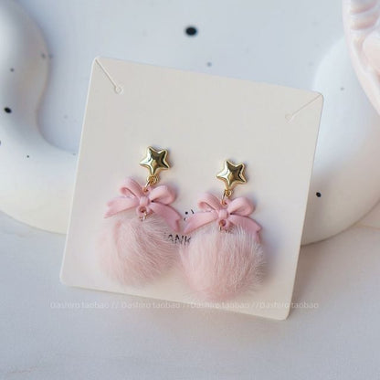 / Pom Drop Clip-On Earring