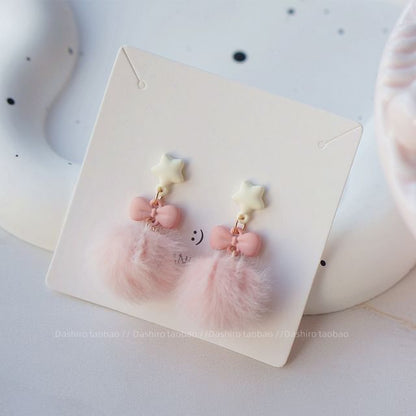 / Pom Drop Clip-On Earring
