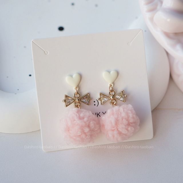 / Pom Drop Clip-On Earring