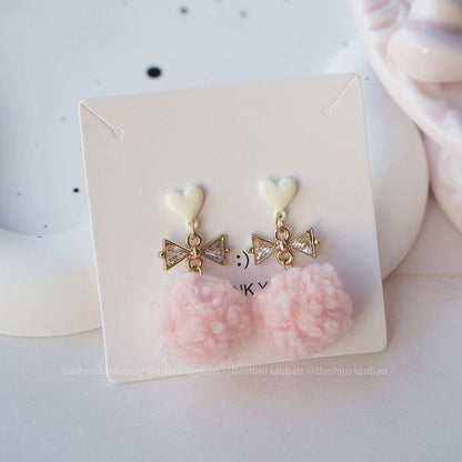 / Pom Drop Clip-On Earring