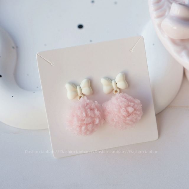 / Pom Drop Clip-On Earring