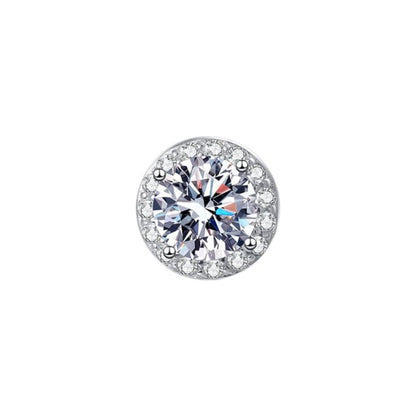 Moissanite Rhinestone Magnetic Earrings - Sterling Silver