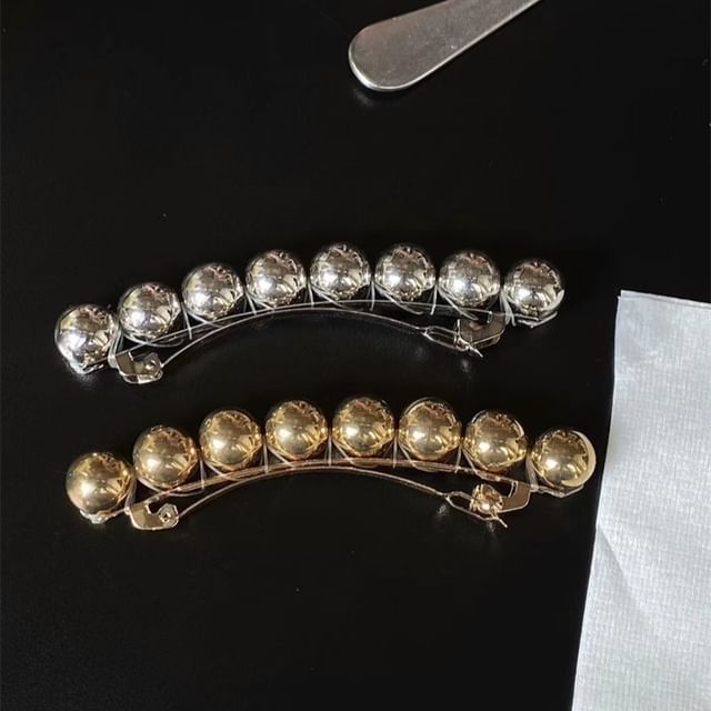 Polished Clip Hair Bead Alloy