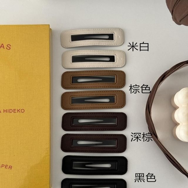 Hair Designs) Set Faux 2: (Various Leather Clip of