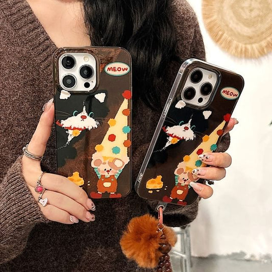 Case Set Mouse Pom Phone Strap /