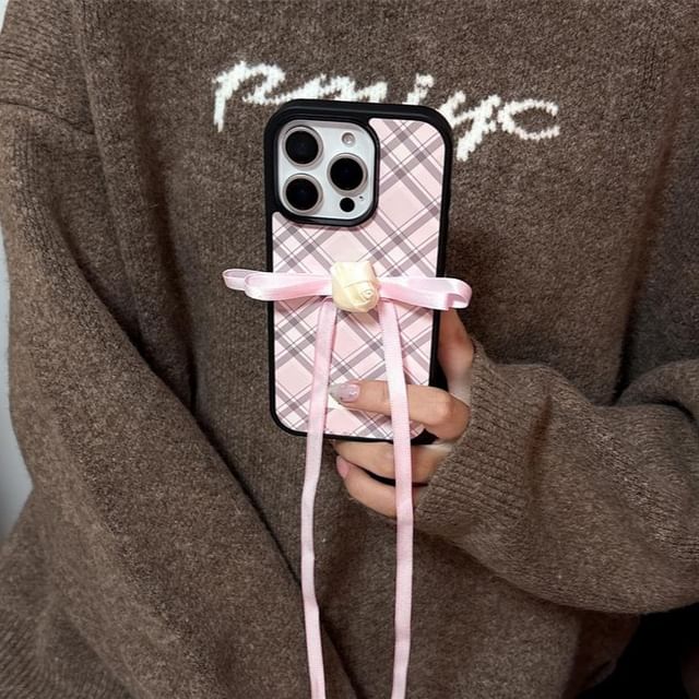 Adhesive Set / Phone Ribbon Case Decoration Plaid