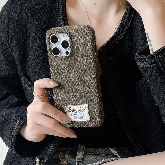 Melange Applique Lettering Case Phone