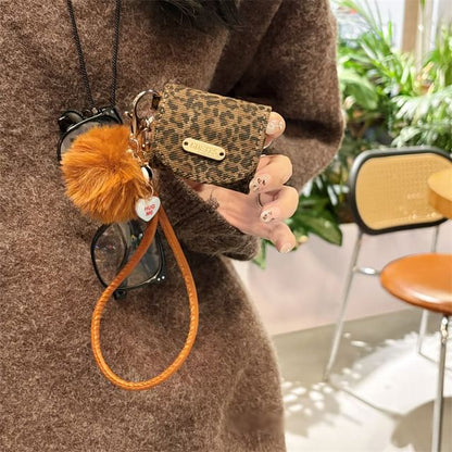 Pro Print Earphone Case Strap Pom Leopard / Skin AirPods