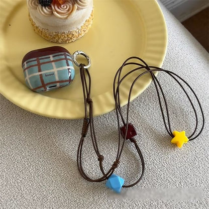 Pro Skin / Lanyard Charm AirPods Case Plaid Dog Earphone