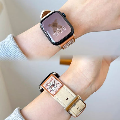 Genuine Band Watch Embroidered Leather Apple Animal