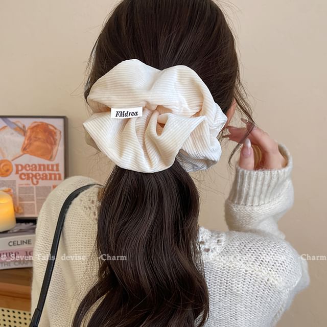 Striped Scrunchie Label Lettering