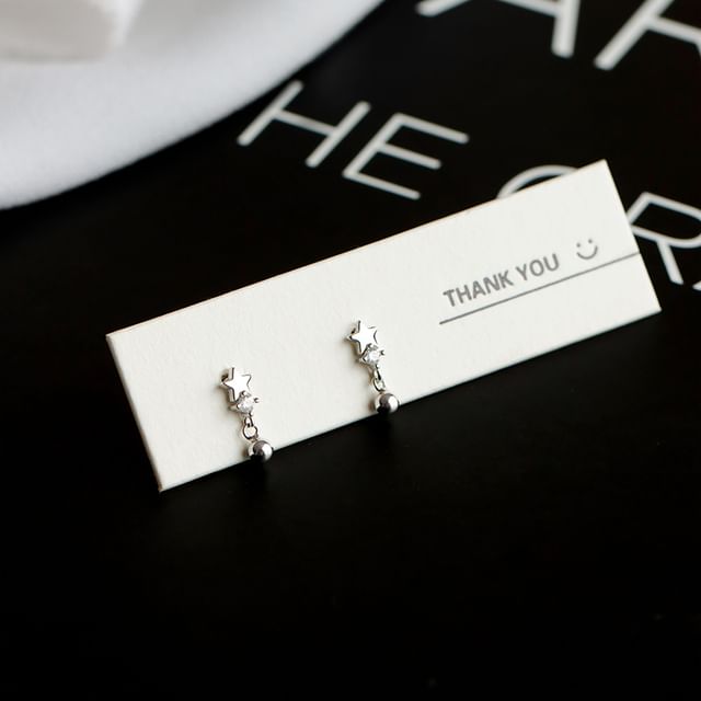 Huggie Silver Star Ear Cuff Earring / Sterling S925