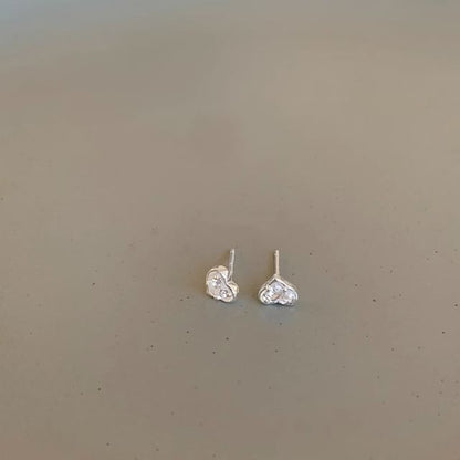Earring Heart Stud Rhinestone Alloy