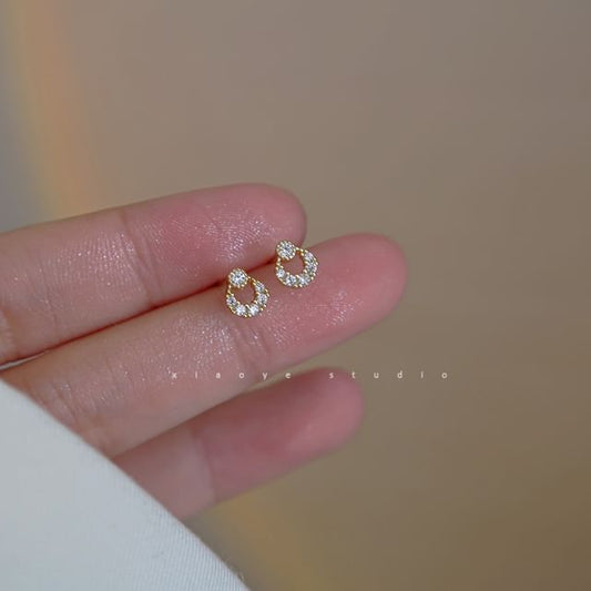 Rhinestone Earring Sterling S925 Silver Stud