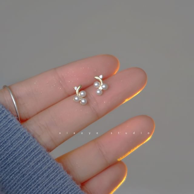 Earring Faux Stud S925 Sterling Pearl Silver
