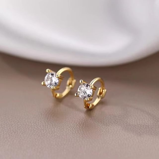 Huggie Earring Rhinestone Alloy