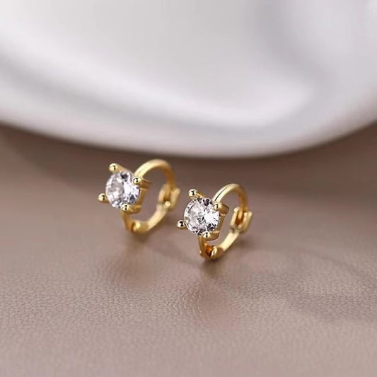 Huggie Earring Rhinestone Alloy