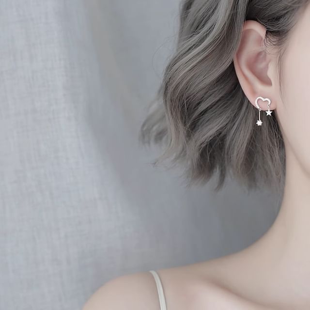 Drop Earring Heart Alloy Star