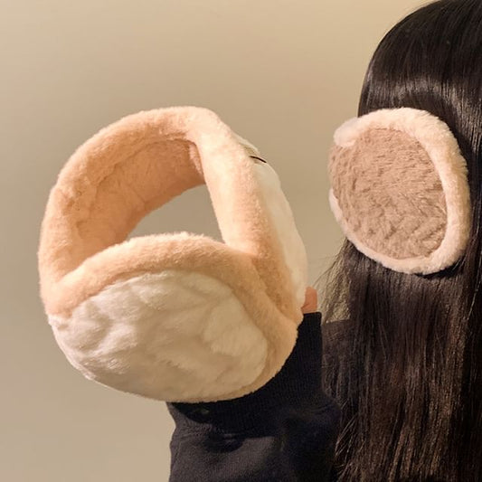 Fluffy Contrast Trim Earmuffs