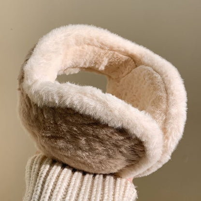 Fluffy Contrast Trim Earmuffs