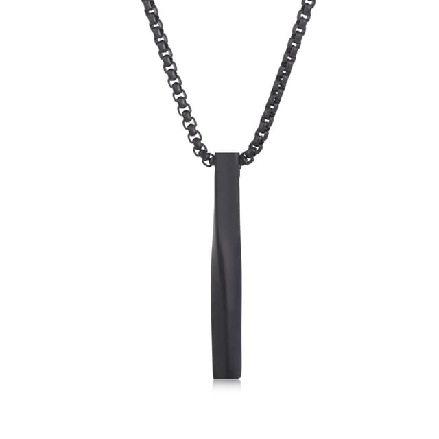 Twisted Bar Pendant Necklace - Minimalist