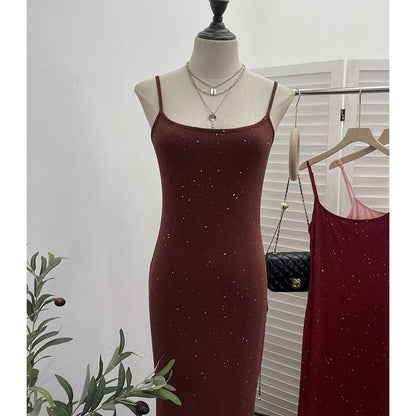 Glitter Sheath Maxi Dress