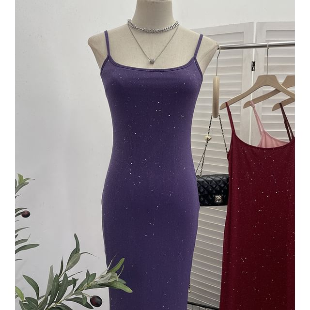 Glitter Sheath Maxi Dress