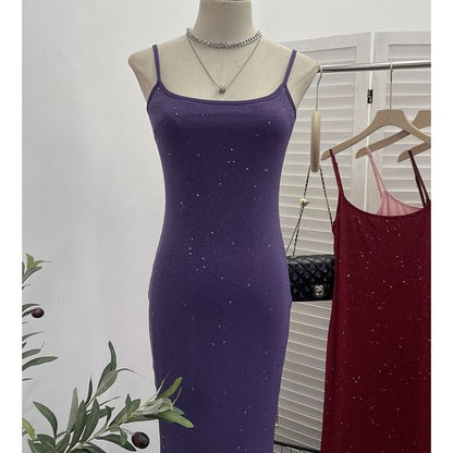 Glitter Sheath Maxi Dress