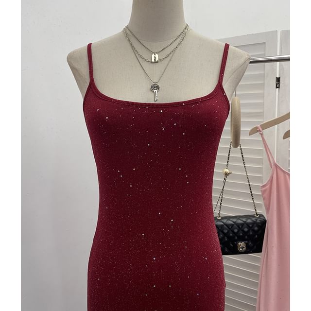 Glitter Sheath Maxi Dress