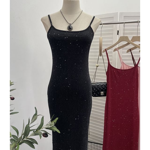 Glitter Sheath Maxi Dress