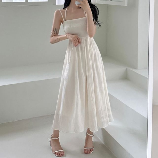 Gathered A-Line Maxi Dress