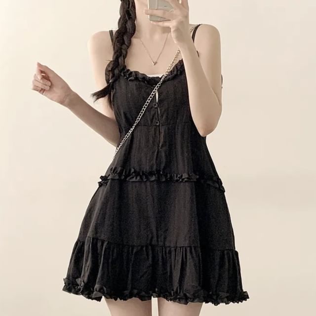 Tiered Frill A-Line Mini Dress