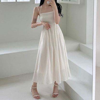 Gathered A-Line Maxi Dress