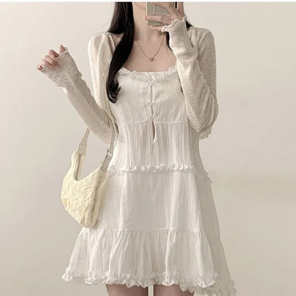 Tiered Frill A-Line Mini Dress