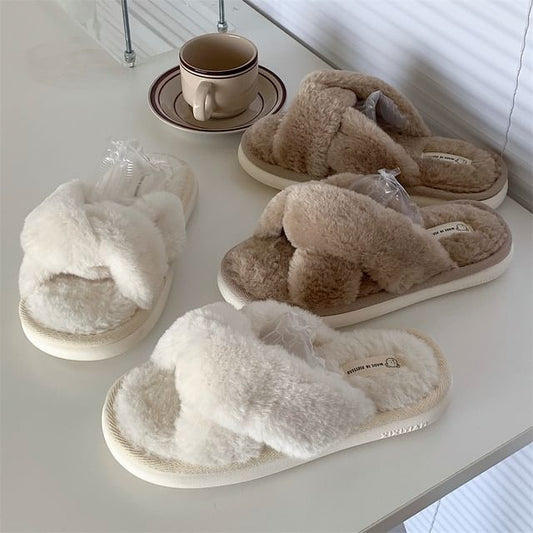 Fluffy Knot Slide Sandals
