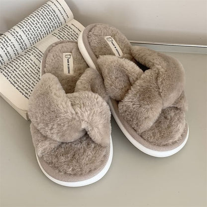 Fluffy Knot Slide Sandals