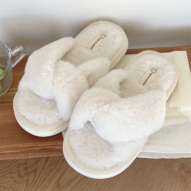 Fluffy Knot Slide Sandals