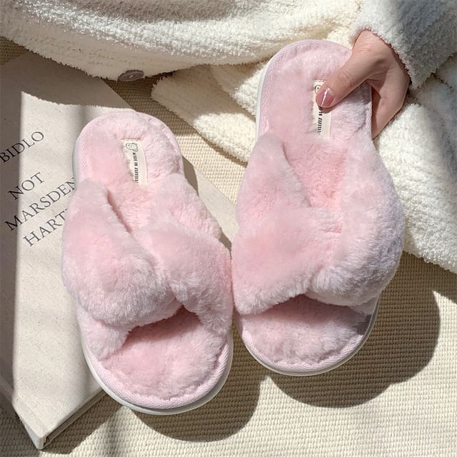 Fluffy Knot Slide Sandals